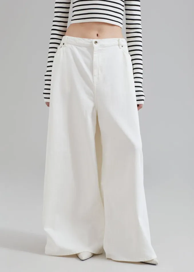 The Frankie Shop Sasha Wide Leg Jeans 8211 Off White Shop Denim