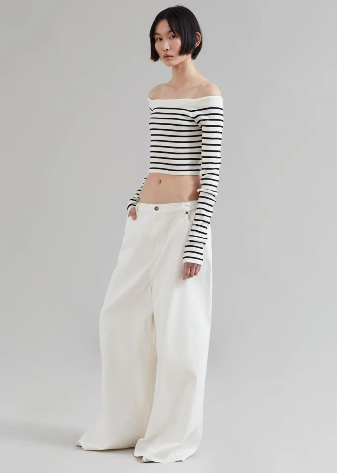 The Frankie Shop Sasha Wide Leg Jeans 8211 Off White Shop Denim