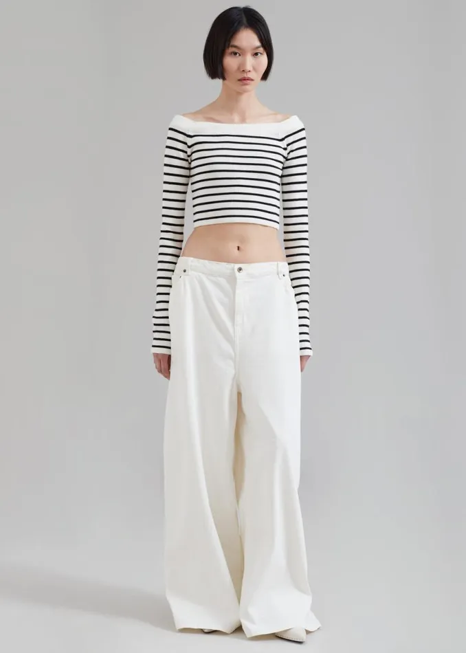 The Frankie Shop Sasha Wide Leg Jeans 8211 Off White Shop Denim