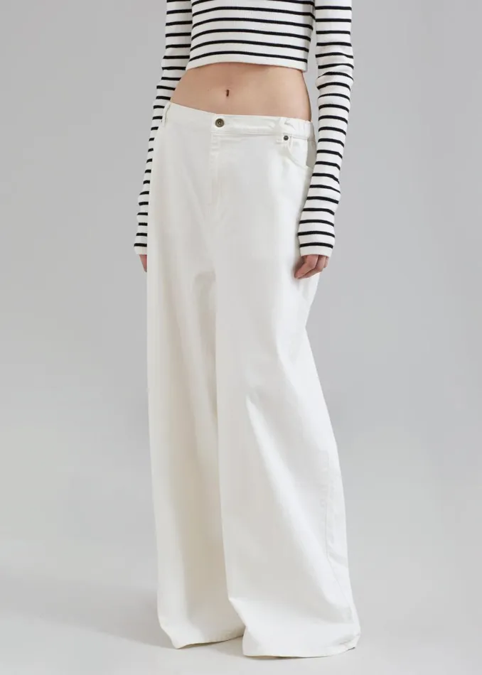 The Frankie Shop Sasha Wide Leg Jeans 8211 Off White Shop Denim