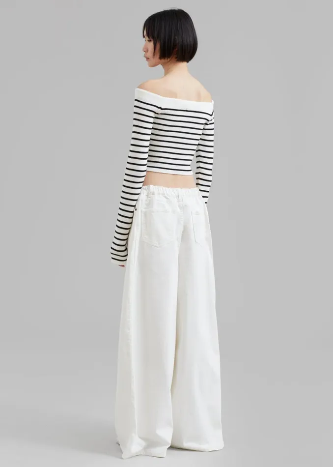 The Frankie Shop Sasha Wide Leg Jeans 8211 Off White Shop Denim