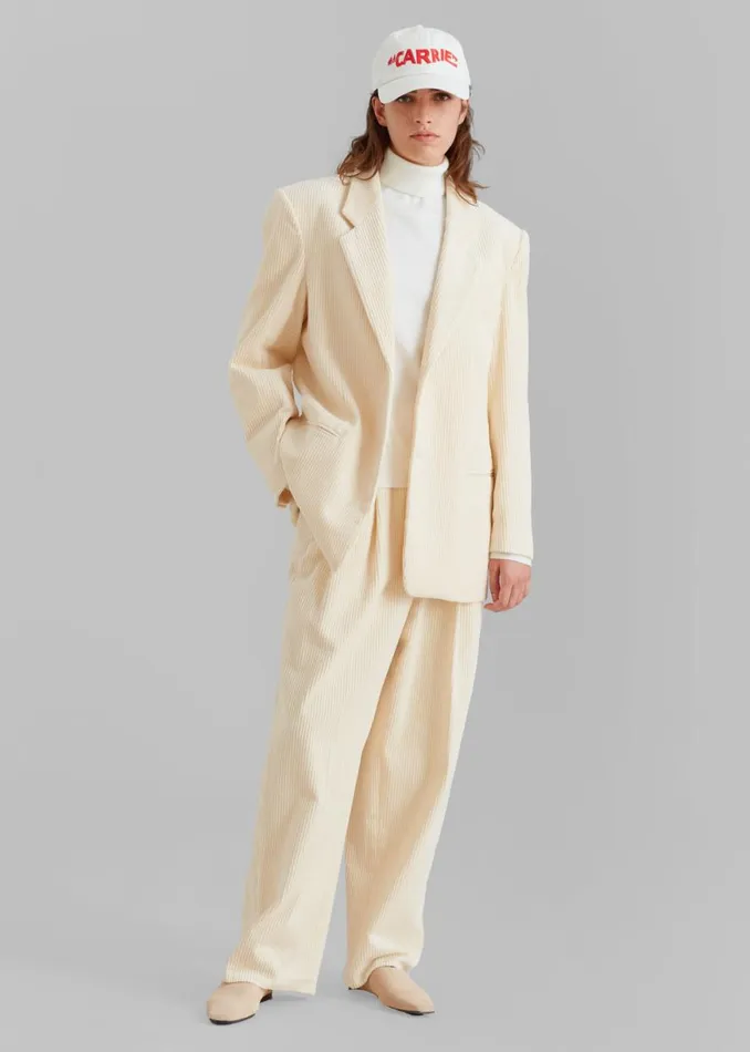 The Frankie Shop Siham Corduroy Pants 8211 Cream Shop Bottoms
