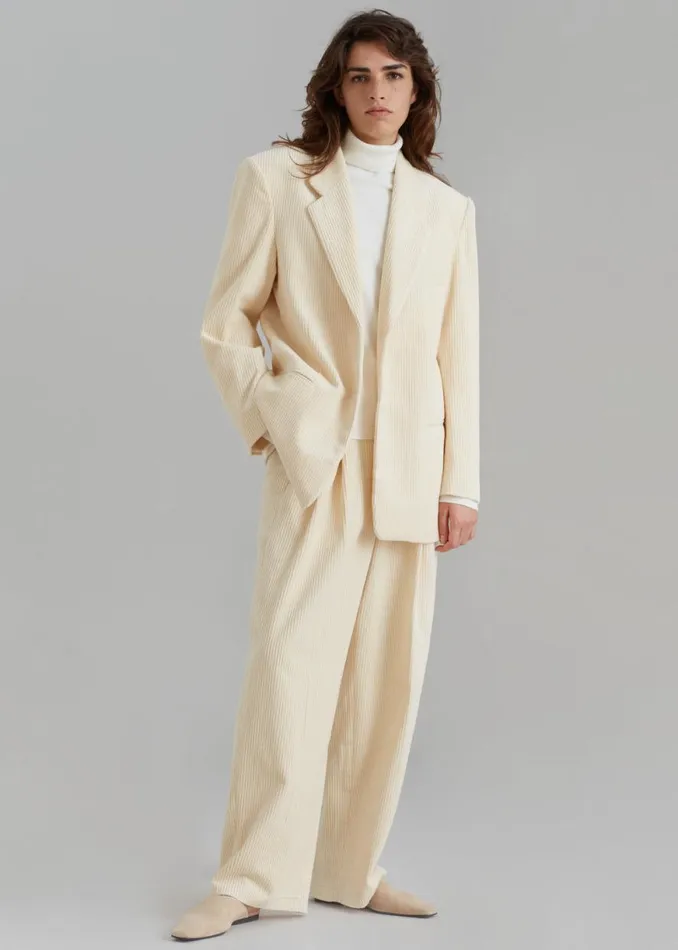 The Frankie Shop Siham Corduroy Pants 8211 Cream Shop Bottoms