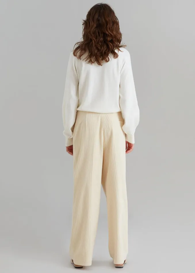 The Frankie Shop Siham Corduroy Pants 8211 Cream Shop Bottoms