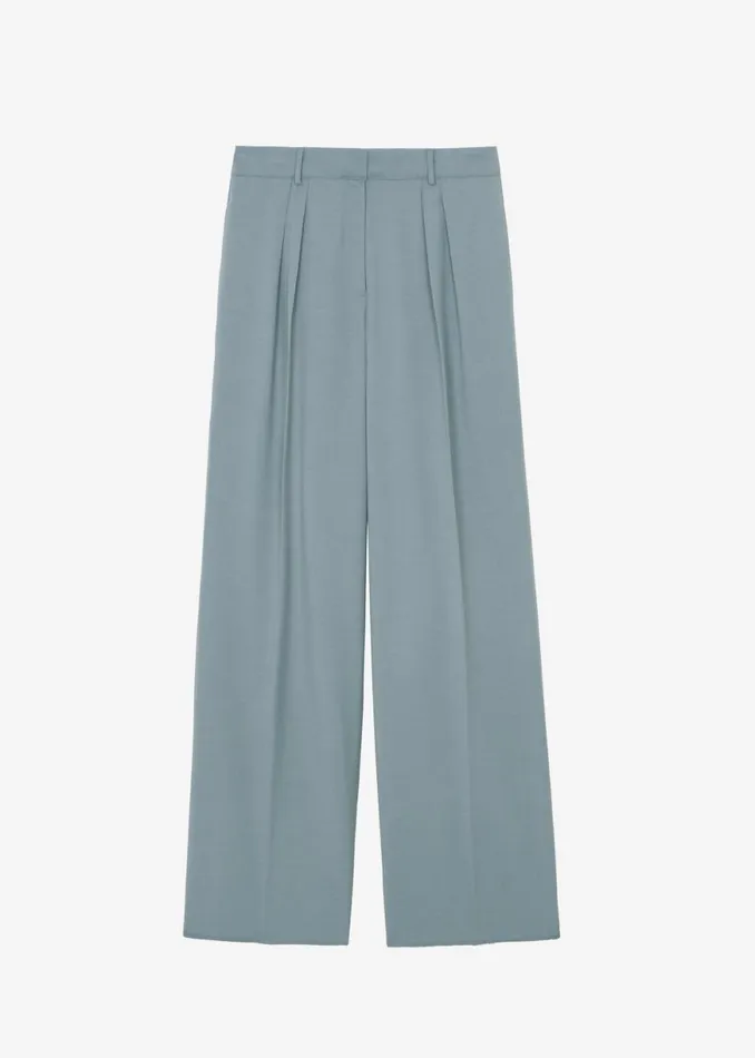 The Frankie Shop Spencer Pleated Pants 8211 Dusty Blue Shop Clothing