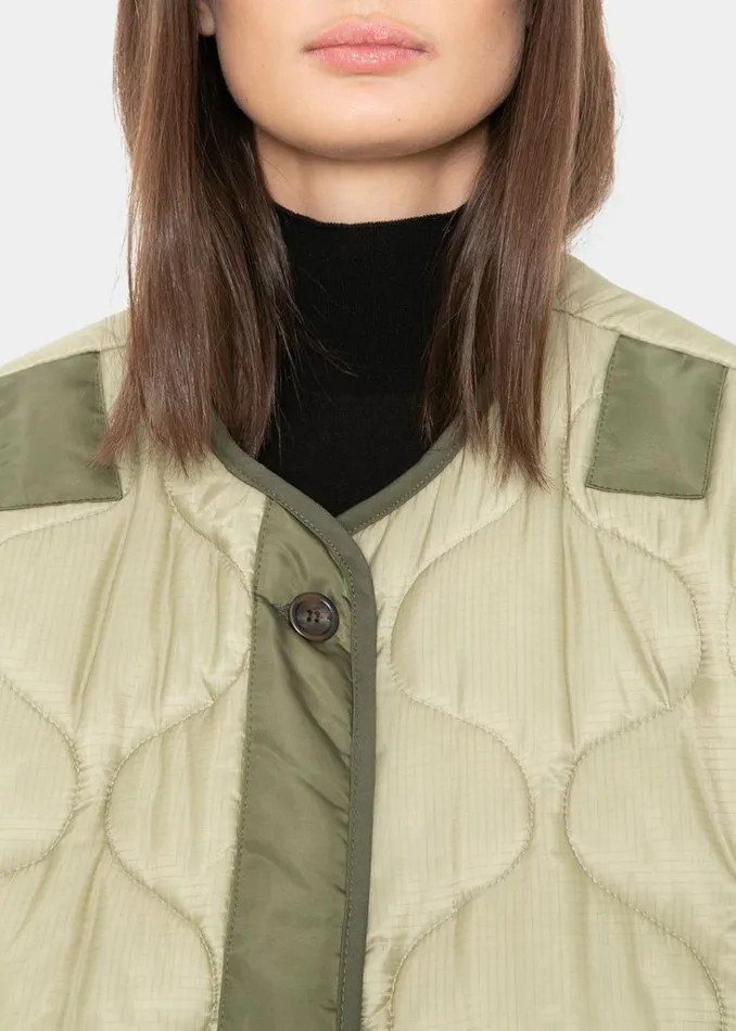 The Frankie Shop Teddy Quilted Jacket 8211 Moss Green Shop Outerwear