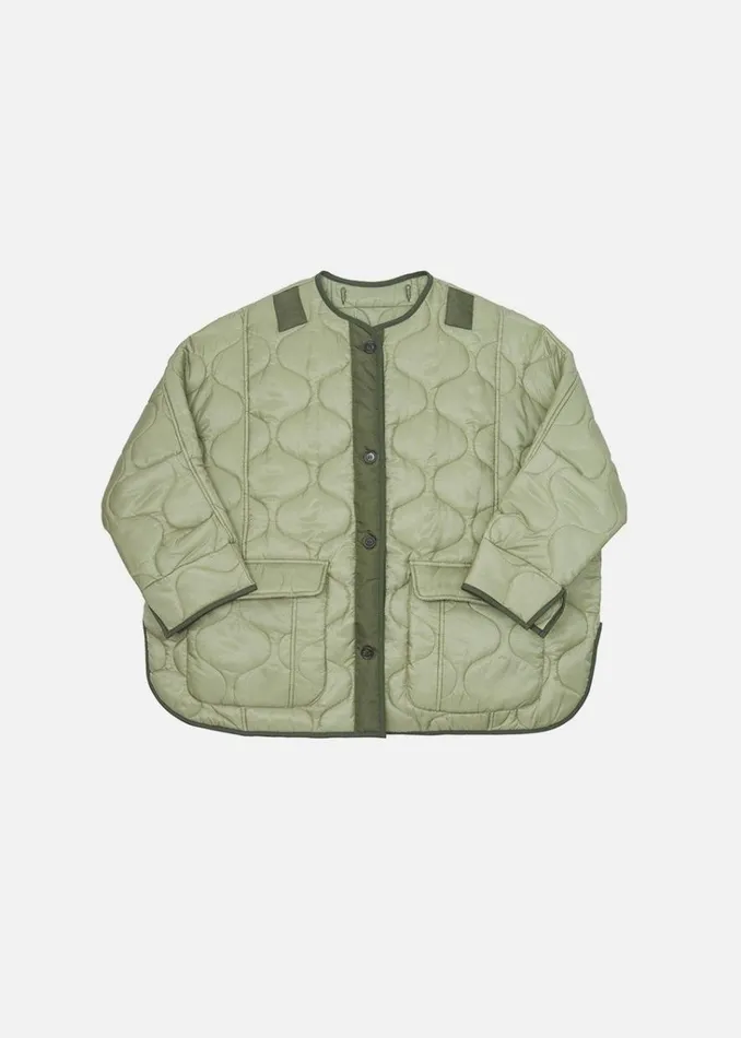 The Frankie Shop Teddy Quilted Jacket 8211 Moss Green Shop Outerwear