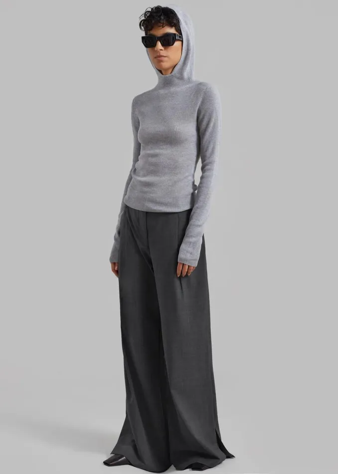 The Frankie Shop The Garment Pisa Wide Pants 8211 Grey Melange Shop Clothing
