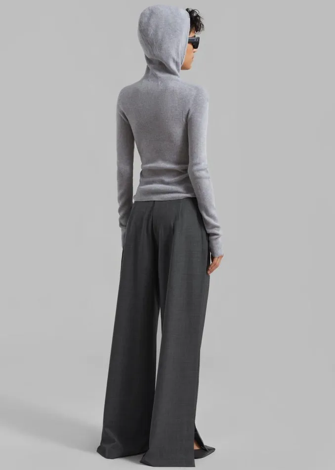 The Frankie Shop The Garment Pisa Wide Pants 8211 Grey Melange Shop Clothing
