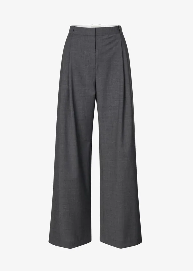 The Frankie Shop The Garment Pisa Wide Pants 8211 Grey Melange Shop Clothing