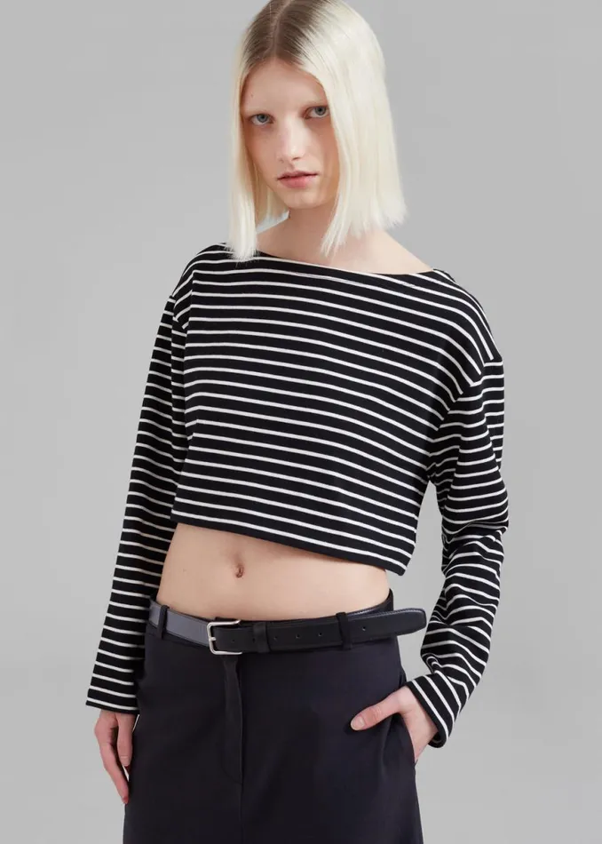 The Frankie Shop Tilla Boatneck Top 8211 White Stripe Shop Tops