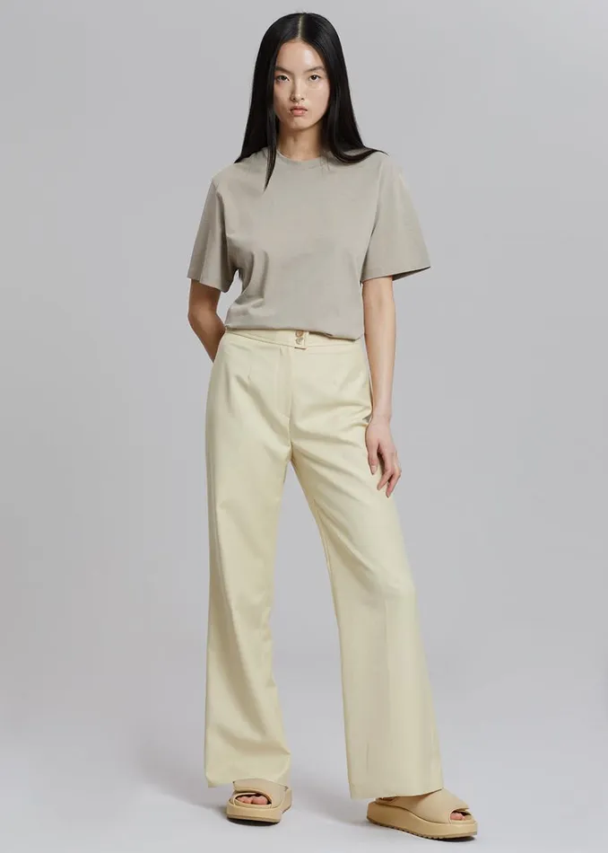 The Frankie Shop Tolko Pants 8211 Pale Yellow Shop Bottoms