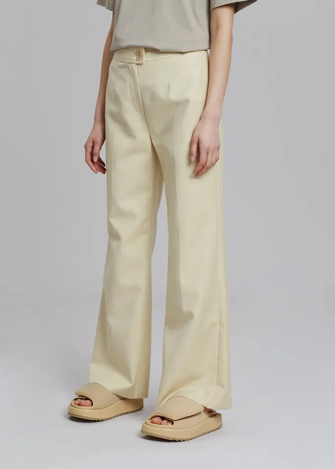 The Frankie Shop Tolko Pants 8211 Pale Yellow Shop Bottoms
