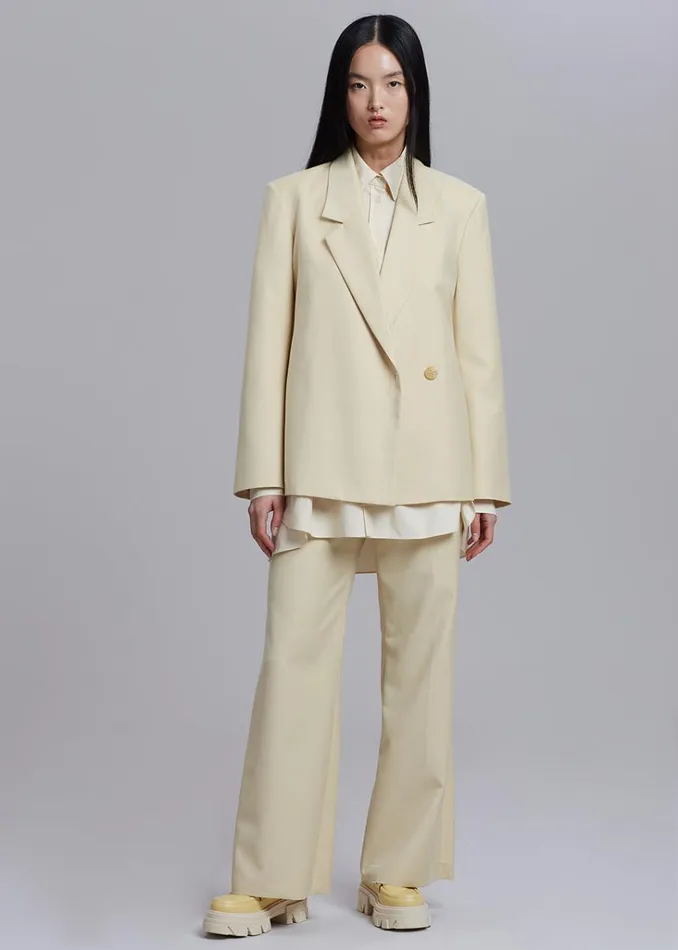The Frankie Shop Tolko Pants 8211 Pale Yellow Shop Bottoms