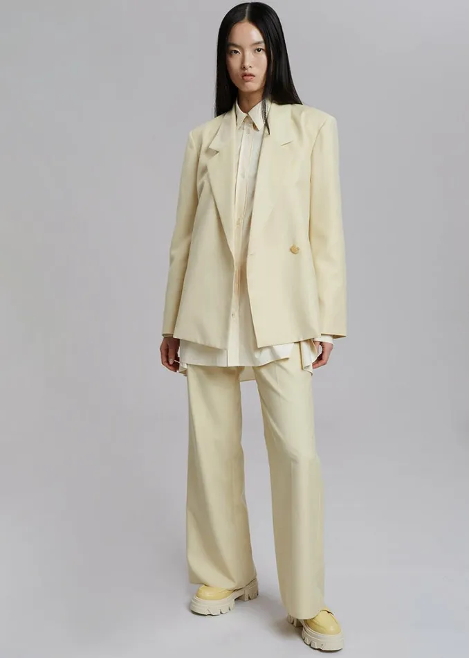 The Frankie Shop Tolko Pants 8211 Pale Yellow Shop Bottoms