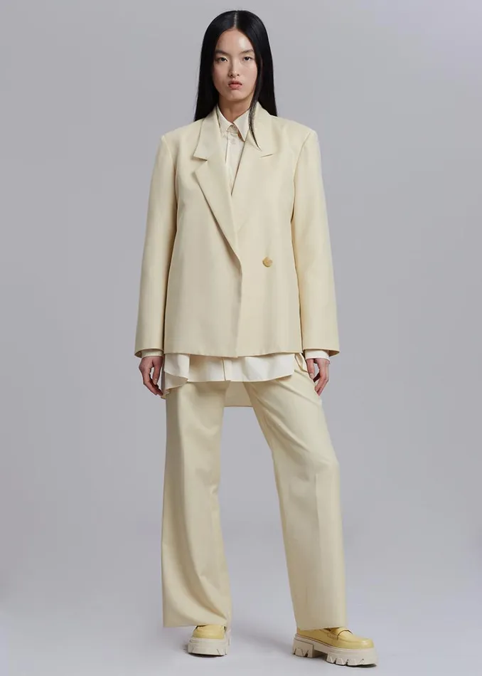 The Frankie Shop Tolko Pants 8211 Pale Yellow Shop Bottoms
