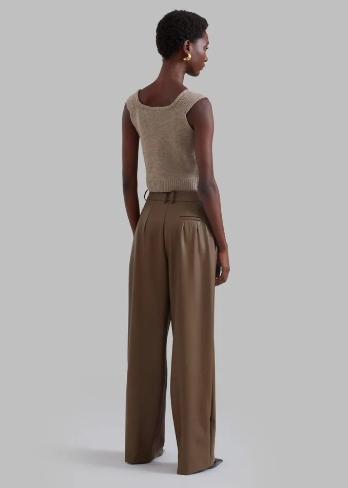 The Frankie Shop Tranton Faux Leather Pants 8211 Brown Shop Bottoms