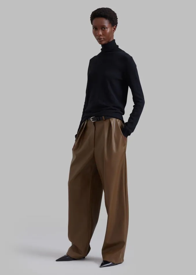 The Frankie Shop Tranton Faux Leather Pants 8211 Brown Shop Bottoms