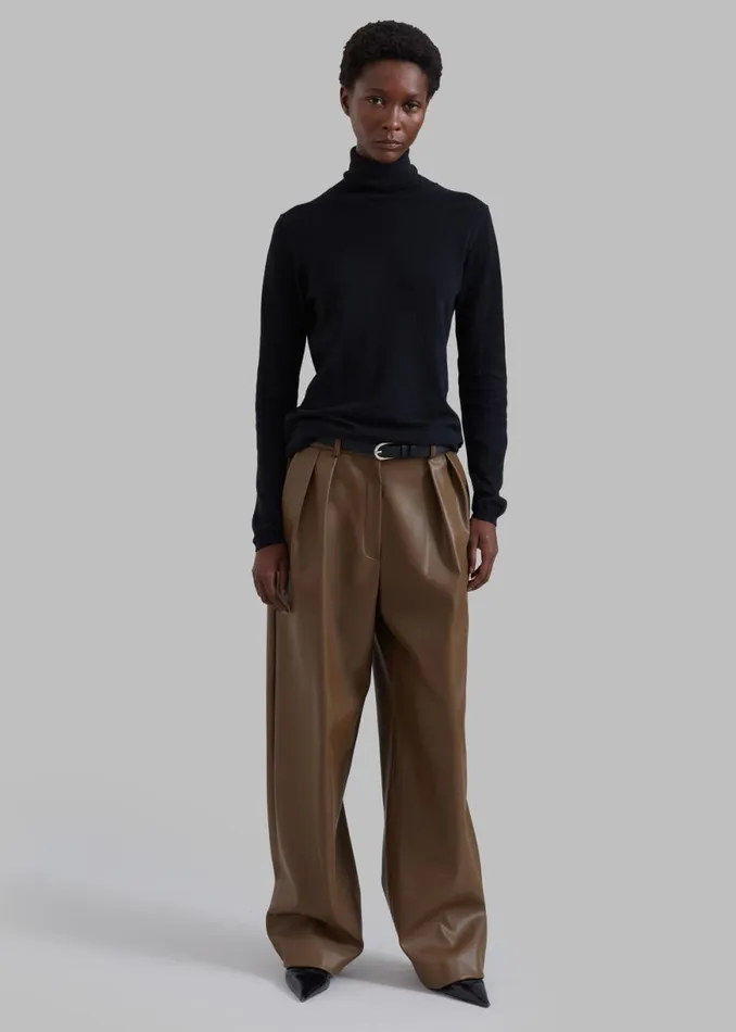 The Frankie Shop Tranton Faux Leather Pants 8211 Brown Shop Bottoms