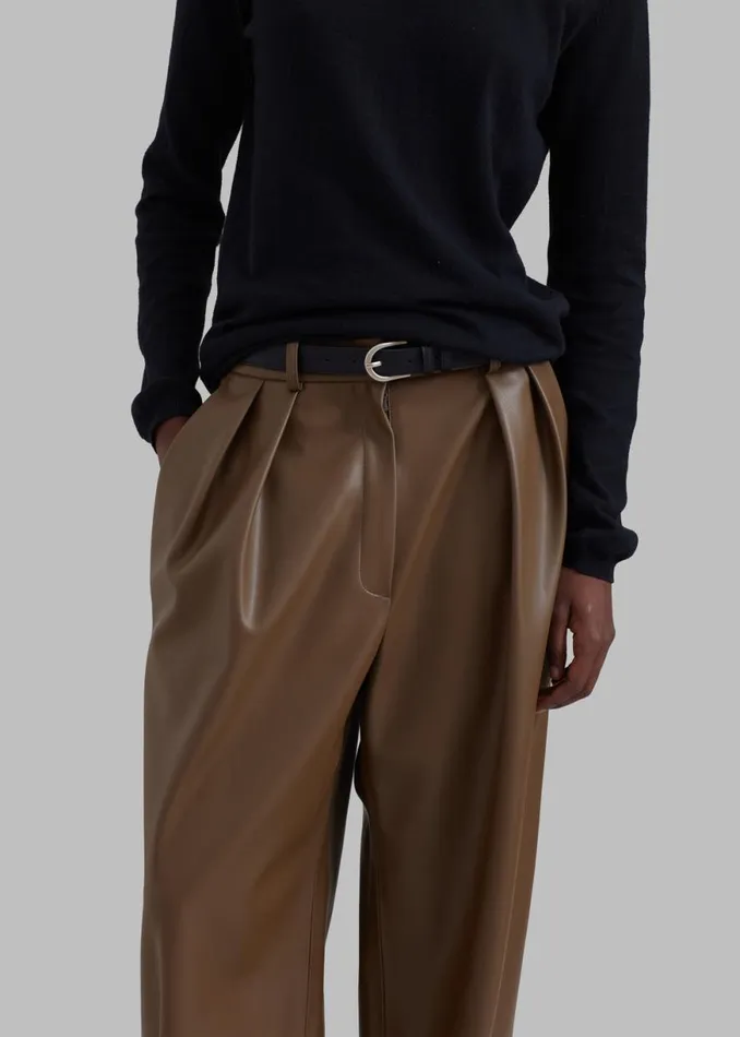The Frankie Shop Tranton Faux Leather Pants 8211 Brown Shop Bottoms