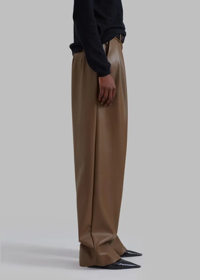 The Frankie Shop Tranton Faux Leather Pants 8211 Brown Shop Bottoms