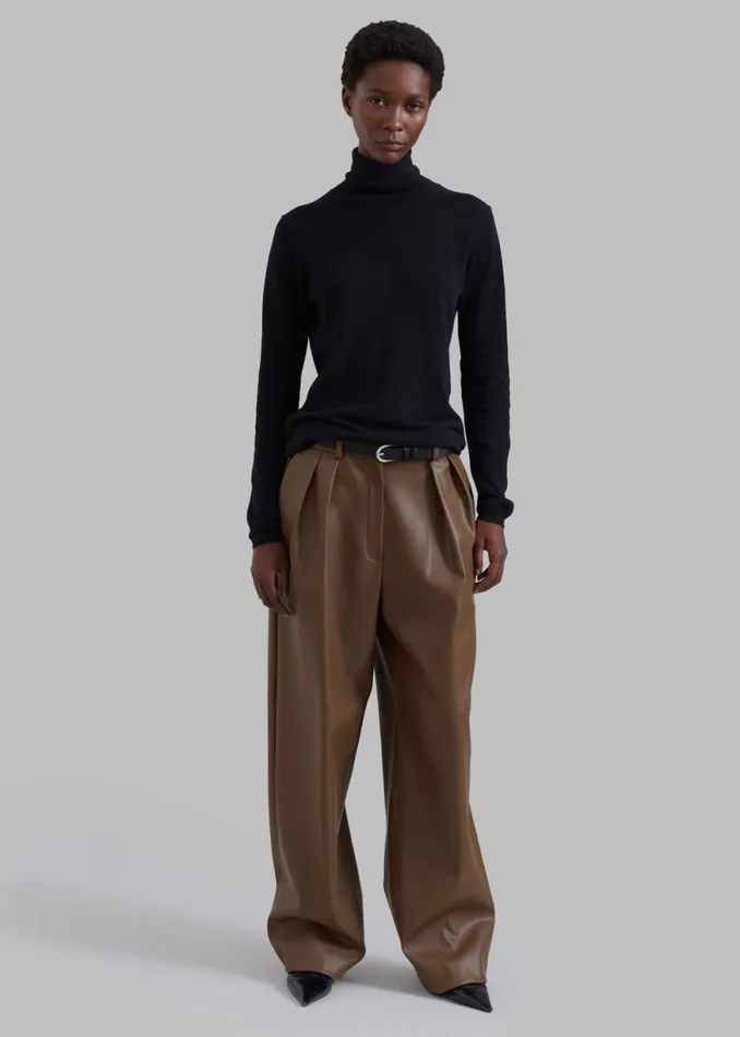 The Frankie Shop Tranton Faux Leather Pants 8211 Brown Shop Bottoms