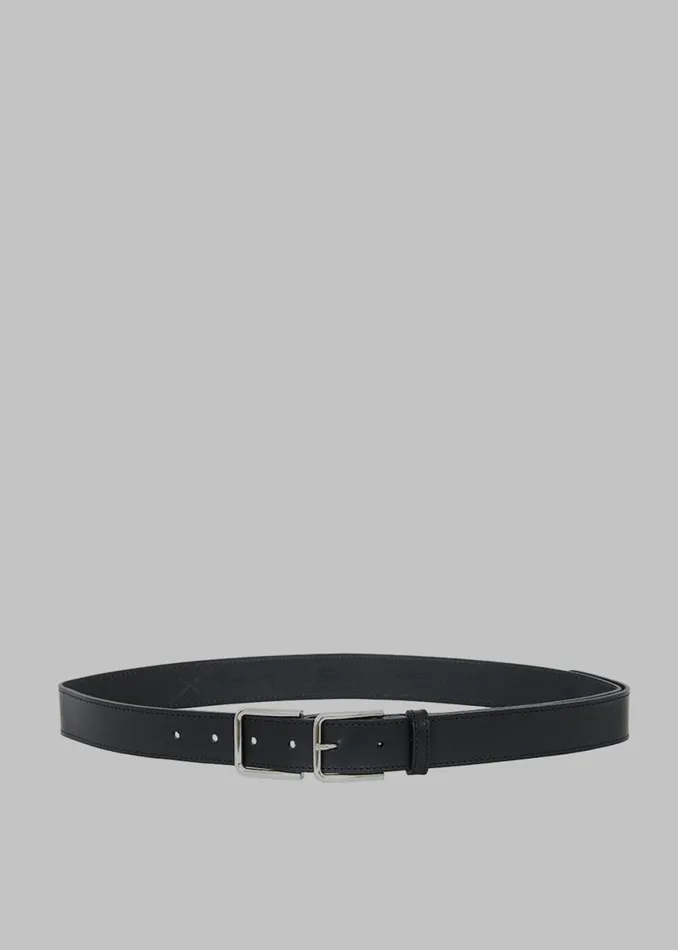The Frankie Shop Willow Double Buckle Leather Belt 8211 Black Shop Accessories