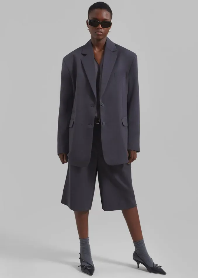 The Frankie Shop Wilma Blazer 8211 Charcoal Shop Outerwear