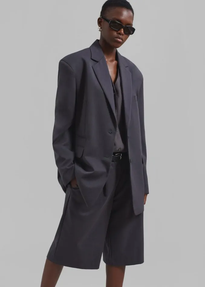 The Frankie Shop Wilma Blazer 8211 Charcoal Shop Outerwear