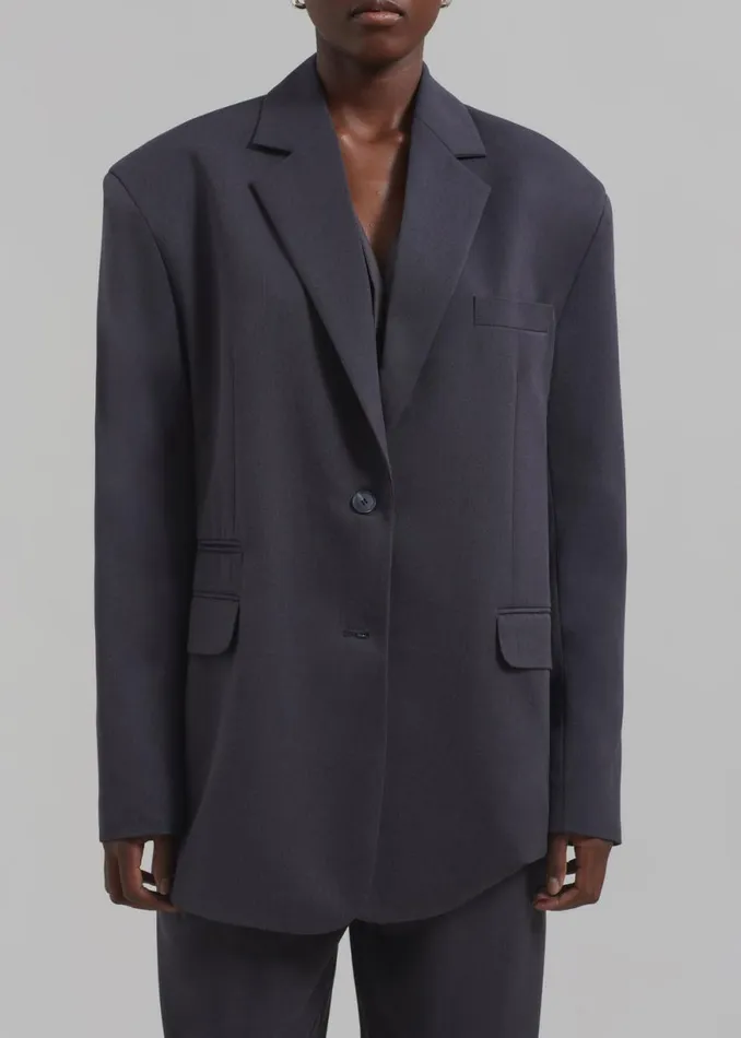 The Frankie Shop Wilma Blazer 8211 Charcoal Shop Outerwear
