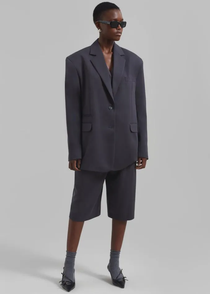 The Frankie Shop Wilma Blazer 8211 Charcoal Shop Outerwear