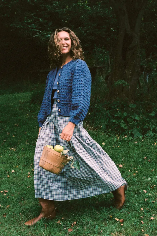 The Rhoda Skirt Slate Gingham Bottoms Christy Dawn Women