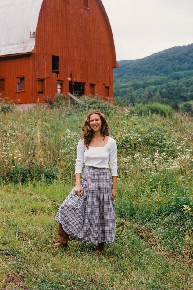 The Rhoda Skirt Slate Gingham Bottoms Christy Dawn Women