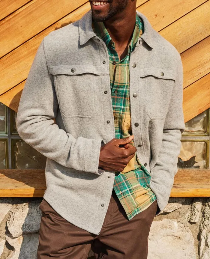 ToadandCo Jackets and Layers Kennicott Shirt Jacket Heather Grey 8211 Men039s