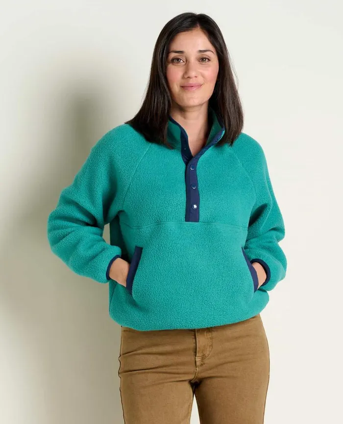 ToadandCo Jackets and Layers Women039s Campo Fleece Pullover Cyan 8211 Women039s