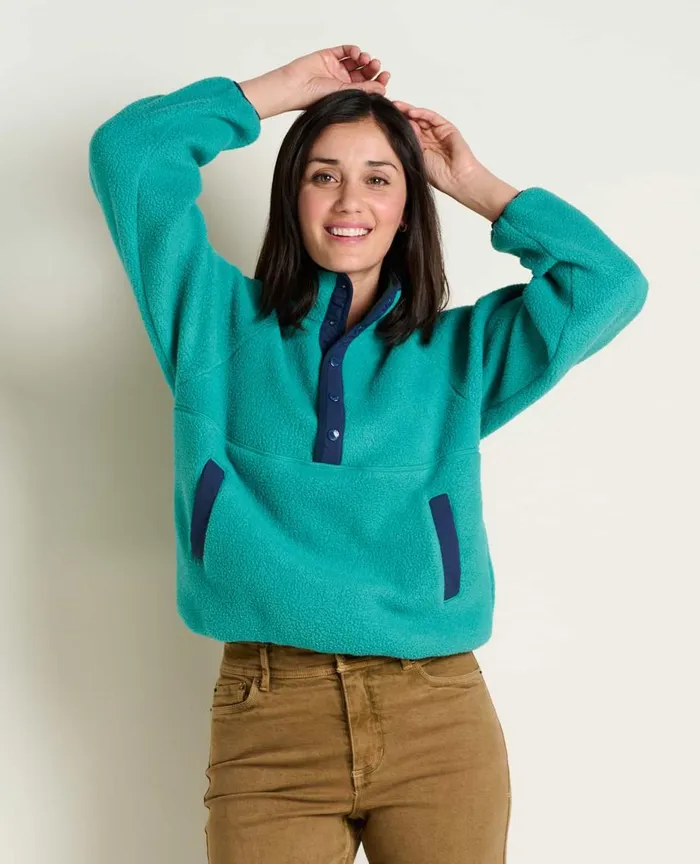 ToadandCo Jackets and Layers Women039s Campo Fleece Pullover Cyan 8211 Women039s