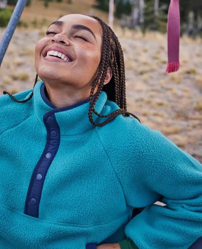 ToadandCo Jackets and Layers Women039s Campo Fleece Pullover Cyan 8211 Women039s