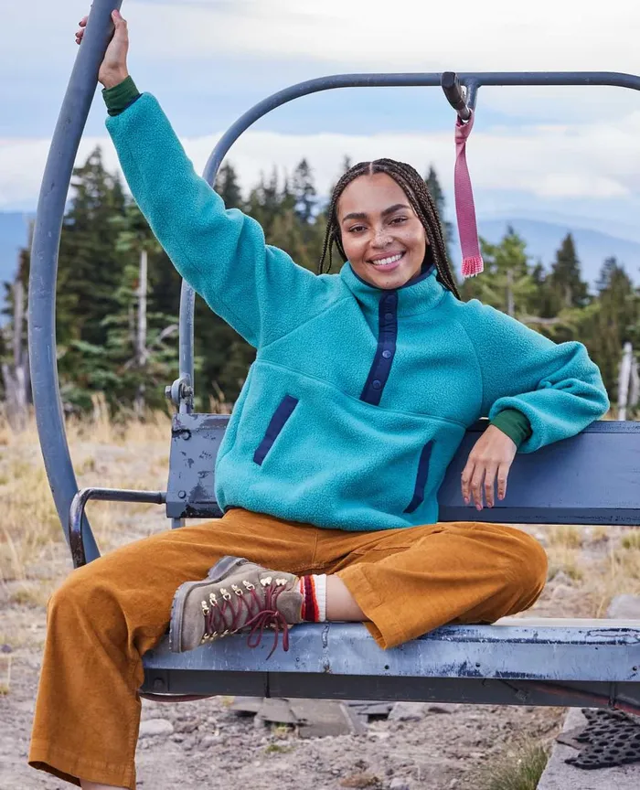 ToadandCo Jackets and Layers Women039s Campo Fleece Pullover Cyan 8211 Women039s