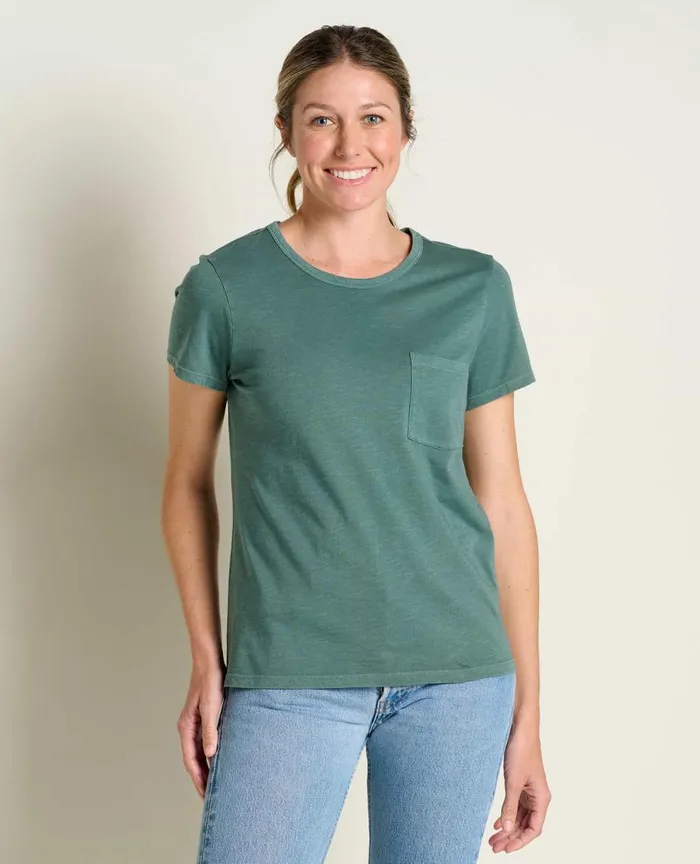 ToadandCo Loungewear and Sleep Women039s Primo Short Sleeve Crew Silver Pine 8211 Women039s