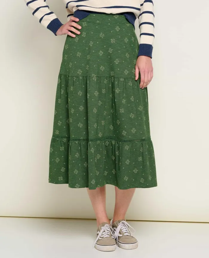 ToadandCo Skirts and Skorts Marigold Tiered Midi Skirt Pasture Geo Print 8211 Women039s