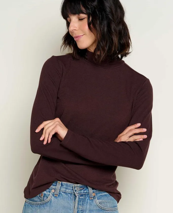 ToadandCo Tops and TShirts Piru Mockneck Long Sleeve Tee Carob 8211 Women039s