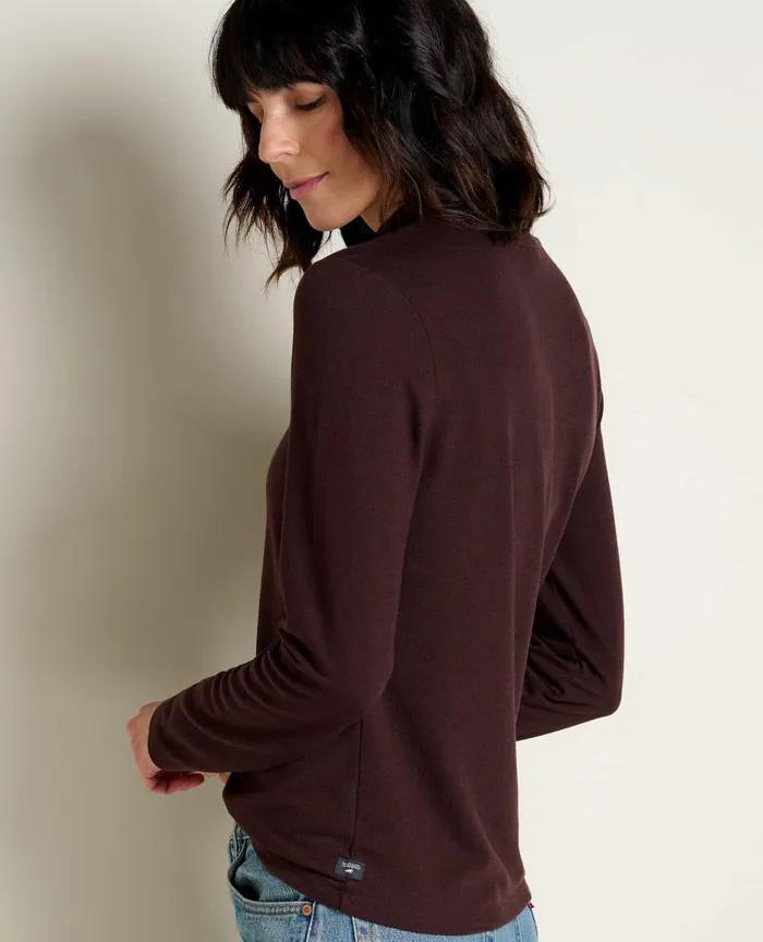 ToadandCo Tops and TShirts Piru Mockneck Long Sleeve Tee Carob 8211 Women039s