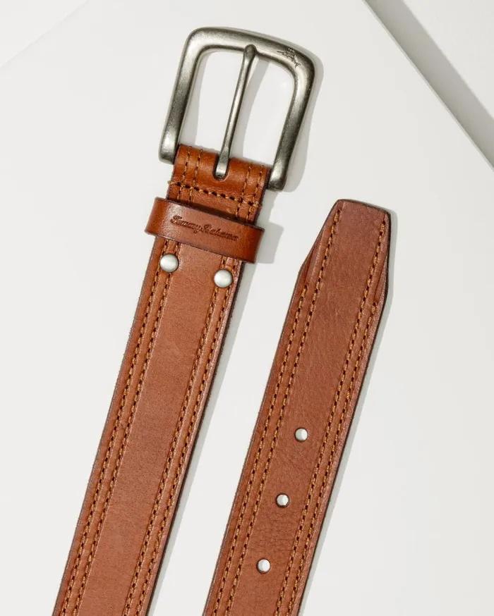 Tommy Bahama Belts Leather TopStitch Belt Tan 8211 Men Tommy Bahama Belts Leather TopStitch Belt Tan 8211 Men
