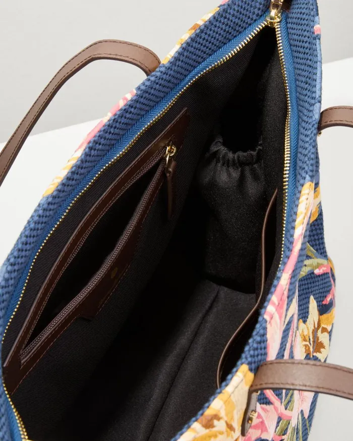 Tommy Bahama Handbags and Clutches Embroidered Tote Multi Floral Navy 8211 Women Tommy Bahama Handbags and Clutches Embroidered Tote Multi Floral Navy 8211 Women