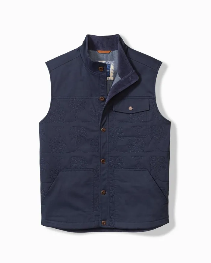 Tommy Bahama Jackets and Outerwear Palisades Palm Quilted Vest Maritime 8211 Men