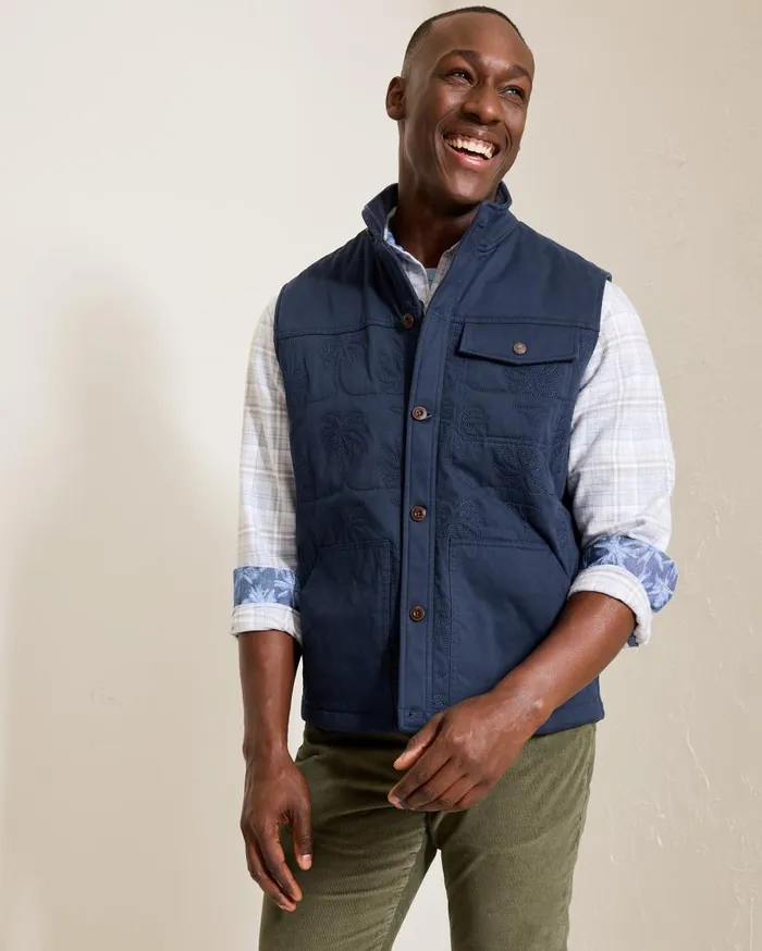 Tommy Bahama Jackets and Outerwear Palisades Palm Quilted Vest Maritime 8211 Men