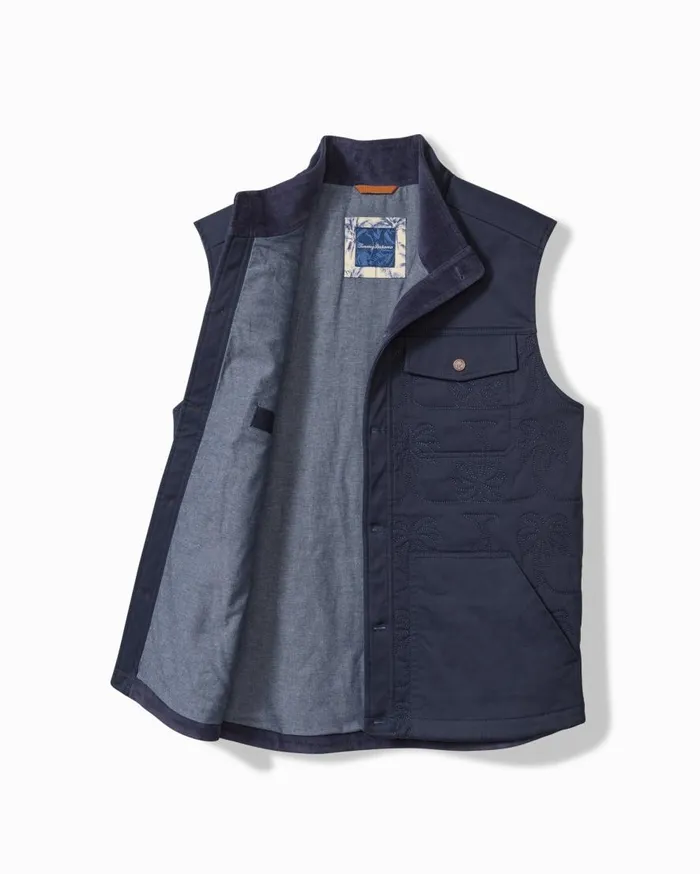 Tommy Bahama Jackets and Outerwear Palisades Palm Quilted Vest Maritime 8211 Men