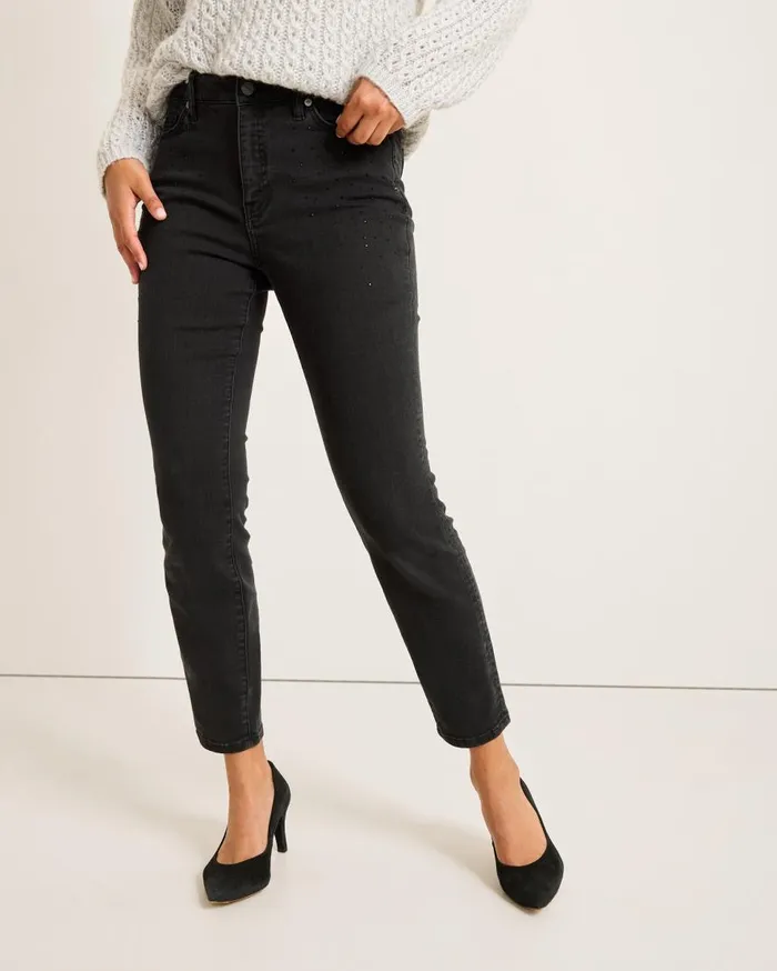 Tommy Bahama Jeans Boracay Beach Sparkle HighRise Skinny Ankle Jeans Coastal Black Wash 8211 Women