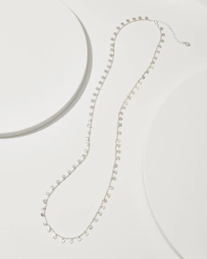 Tommy Bahama Jewelry Marco Island Textured Disc Station Necklace Silver 8211 Women
