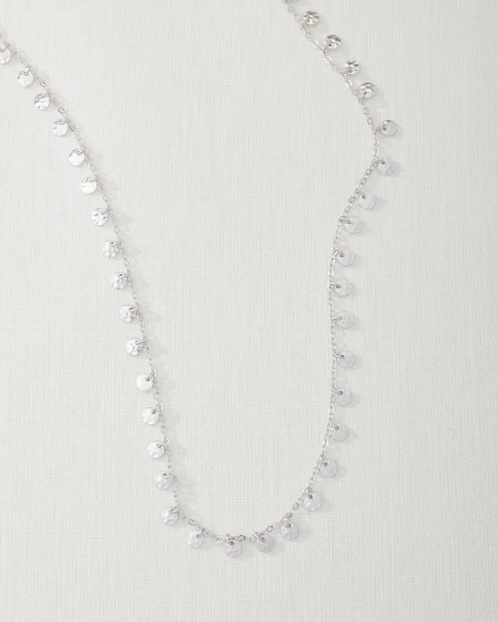 Tommy Bahama Jewelry Marco Island Textured Disc Station Necklace Silver 8211 Women